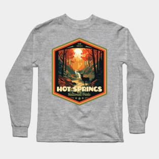 Hot Springs National Park Vintage WPA Style National Parks Art Long Sleeve T-Shirt